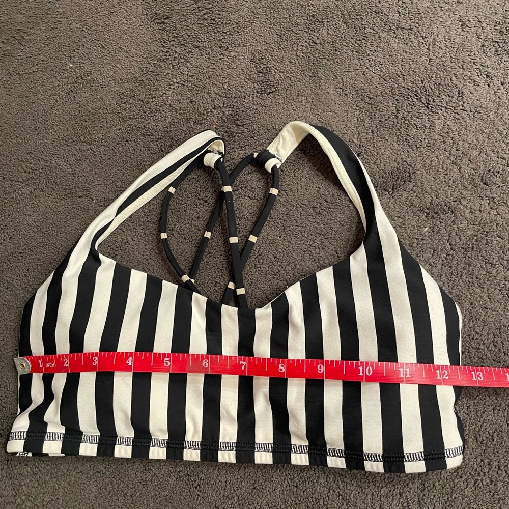 Lululemon Black White Striped Bra 6